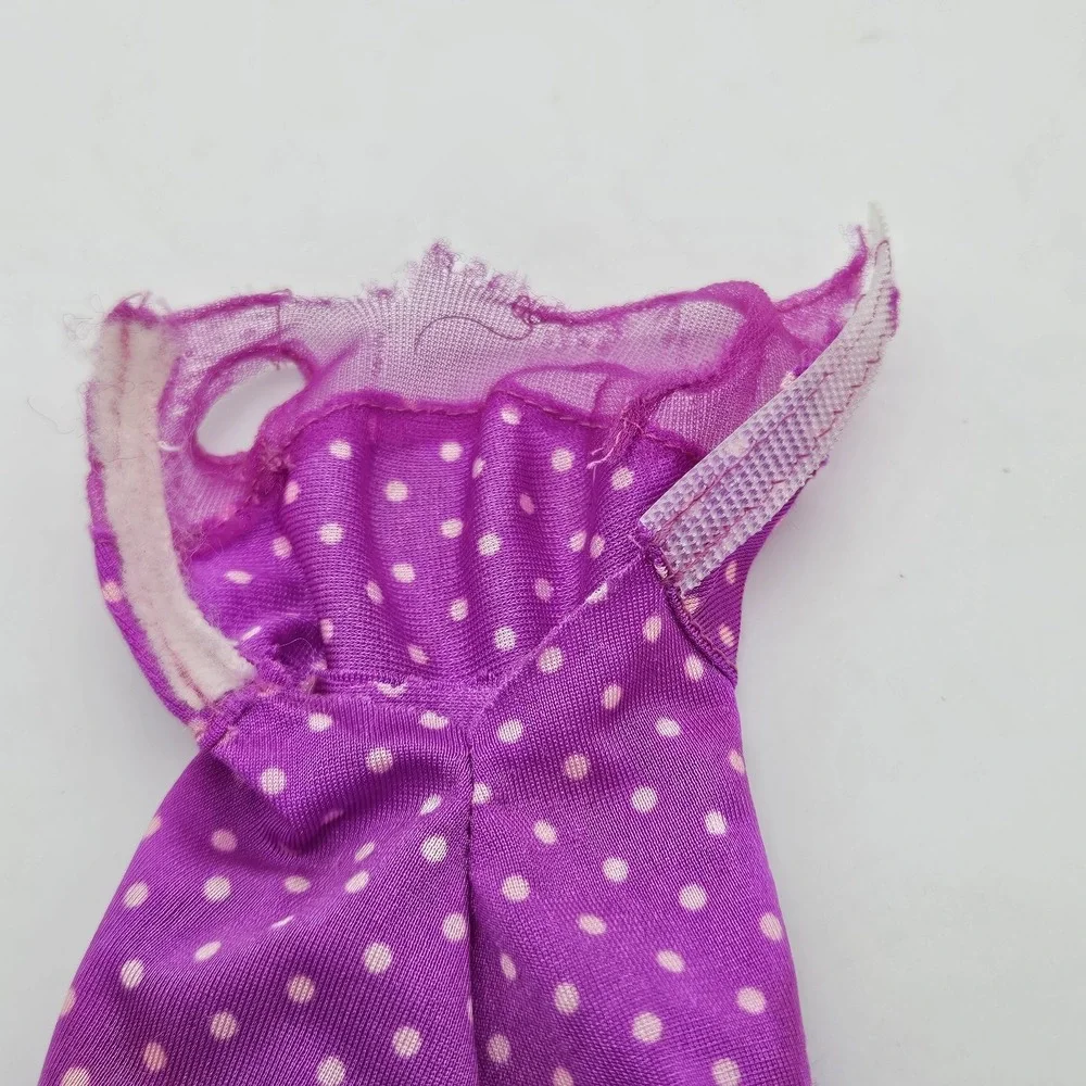 Barbie Doll African American Dark Hair Brown Eyes Purple Polka Dot Dress Mattel
